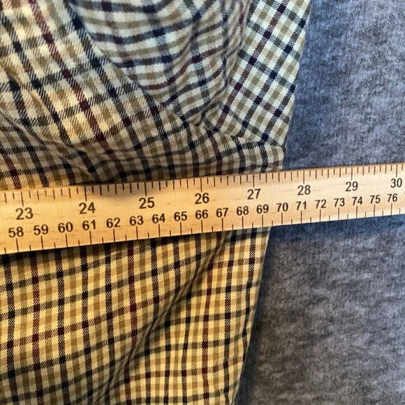 Brooks Brothers‎ Cotton Wool Blend Flannel Shirt Mens XL Brown Plaid Button Down - Picture 7 of 10